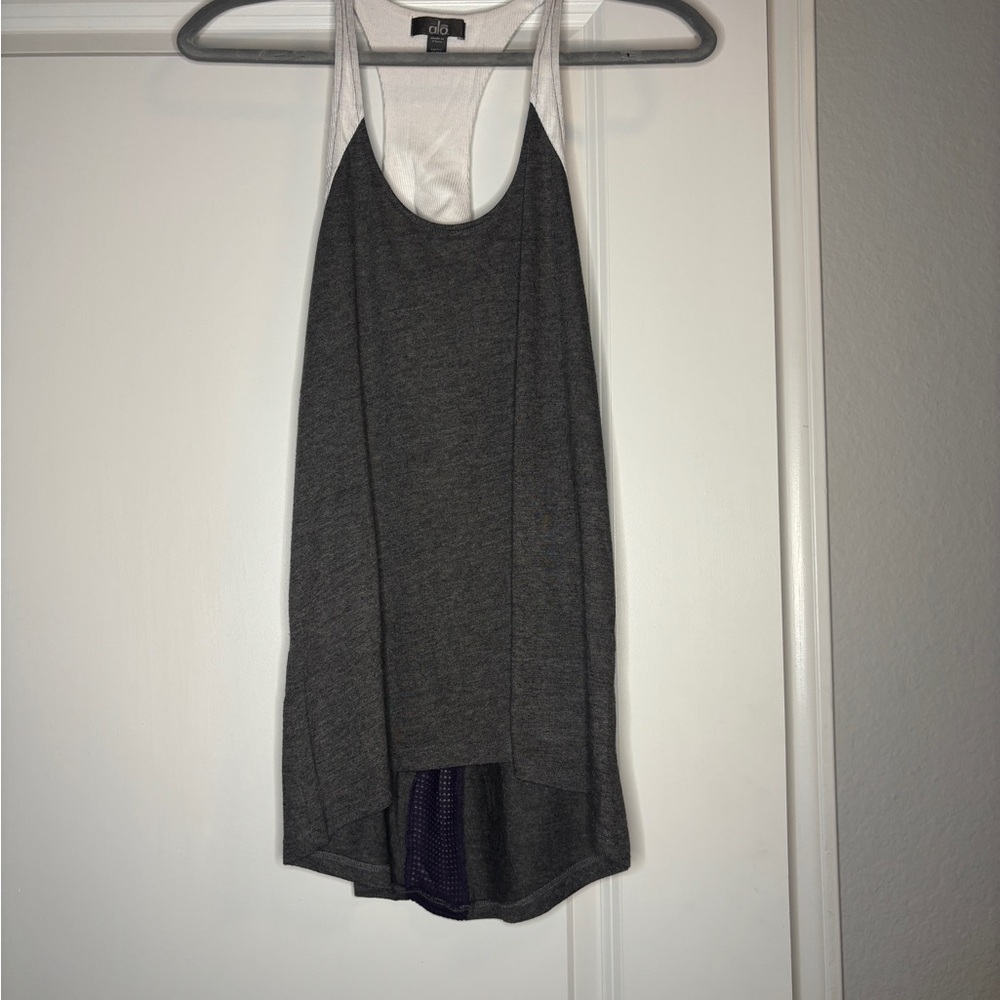 ALO Yoga Gray and White Tank Top